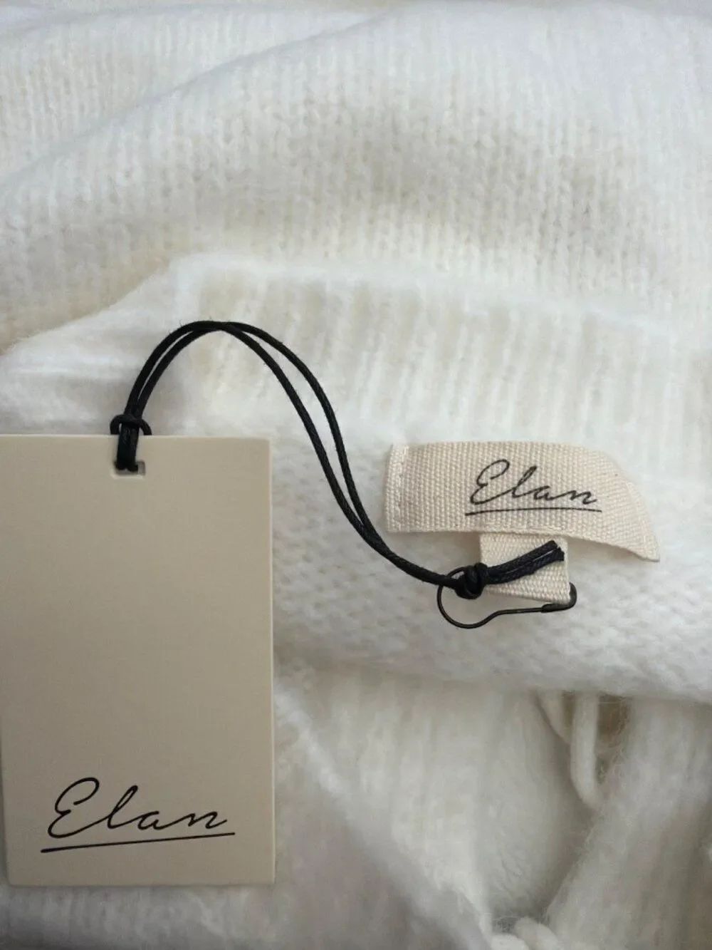 Elan Women’s Ivory Oversized Long Sleeve Tie Front Sweater Size S - Picture 8 of 8